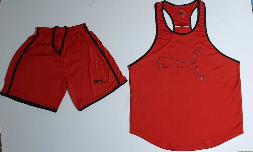 ست تاپ و شلوارک ورزشی مردانه مدل پوما قرمز