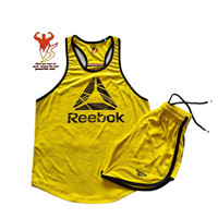 ست رکابی و شلوارک ورزشی زرد مدل Rbk