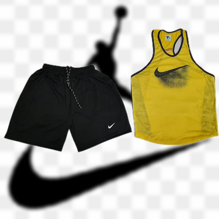 ست رکابی و شلوارک ورزشی مردانه مدل نایک just do it زرد