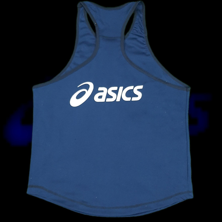 رکابی و شلوارک بدنسازی مردانه مدل asics سورمه ای