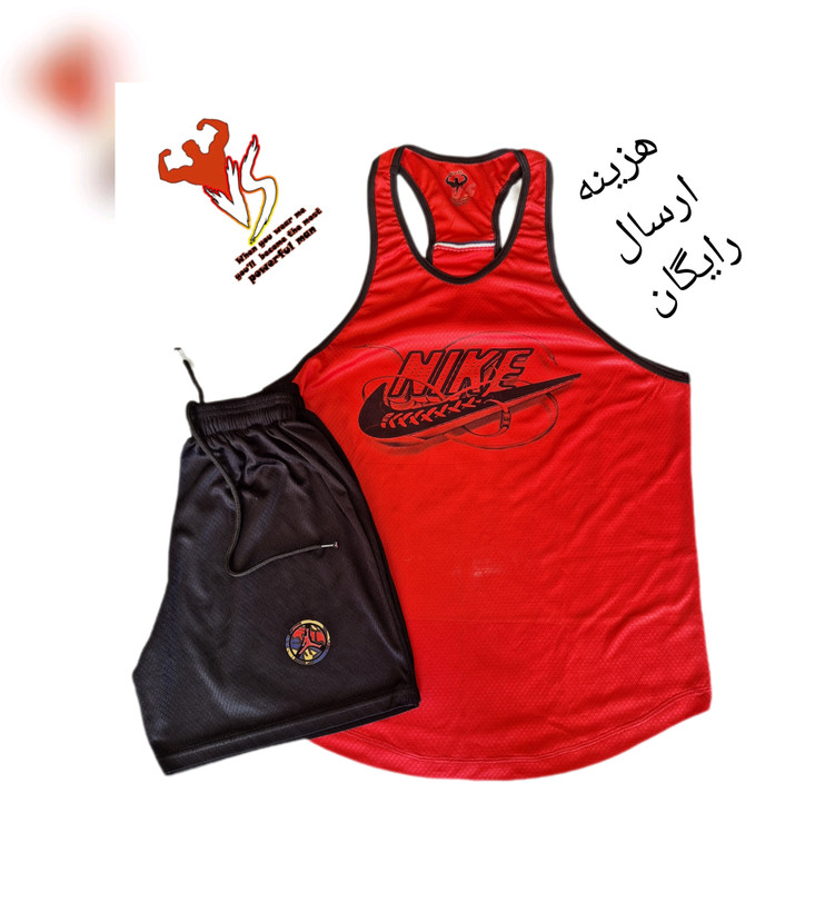 ست رکابی و شلوارک ورزشی مدل نایک جردن قرمز