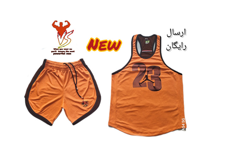 تاپ و شلوارک ورزشی مردانه مدل jordan 23نارنجی